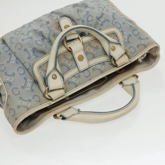 CELINE Paris Macadam Canvas Boogie bag Hand Bag Light Blue Auth 100659 - Picture 6 of 16